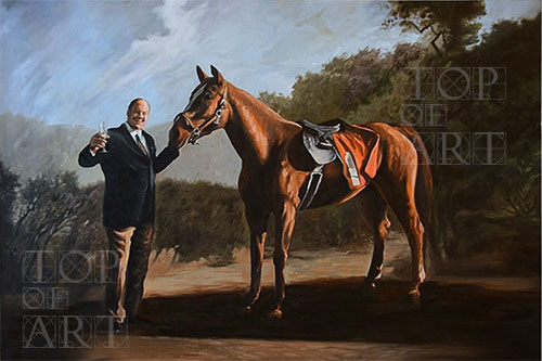 Pie-O-My (Tony Soprano mit Pferd) | Custom Paintings | Gemälde Reproduktion