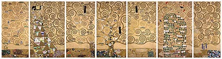 Gustav Klimt - all parts of a mural frieze in Stoclet House in Vienna