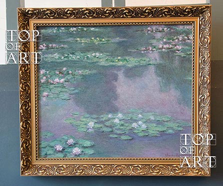 Framed painting Water Lilies I by Monet