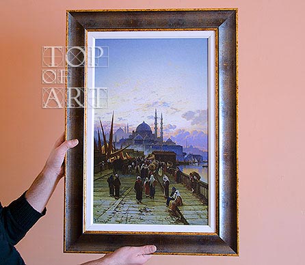 framed painting "The Galata Bridge, Constantinople" by Corrodi