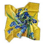 Silk Scarf | Vase with Irises Against a Yellow Background | Vincent van Gogh | Image Thumb 1