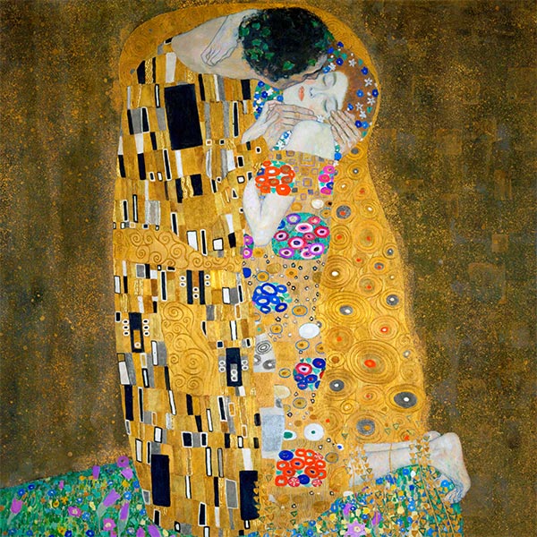 Silk Scarf | The Kiss | Klimt | Original Painting