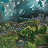 Silk Scarf | View of Toledo | El Greco | Original Painting Thumb