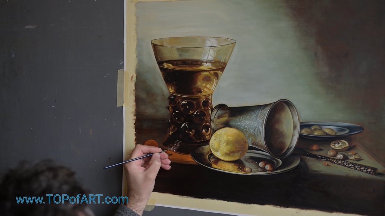 Pieter Claesz | Still Life with Roemer | Painting Reproduction Video by TOPofART