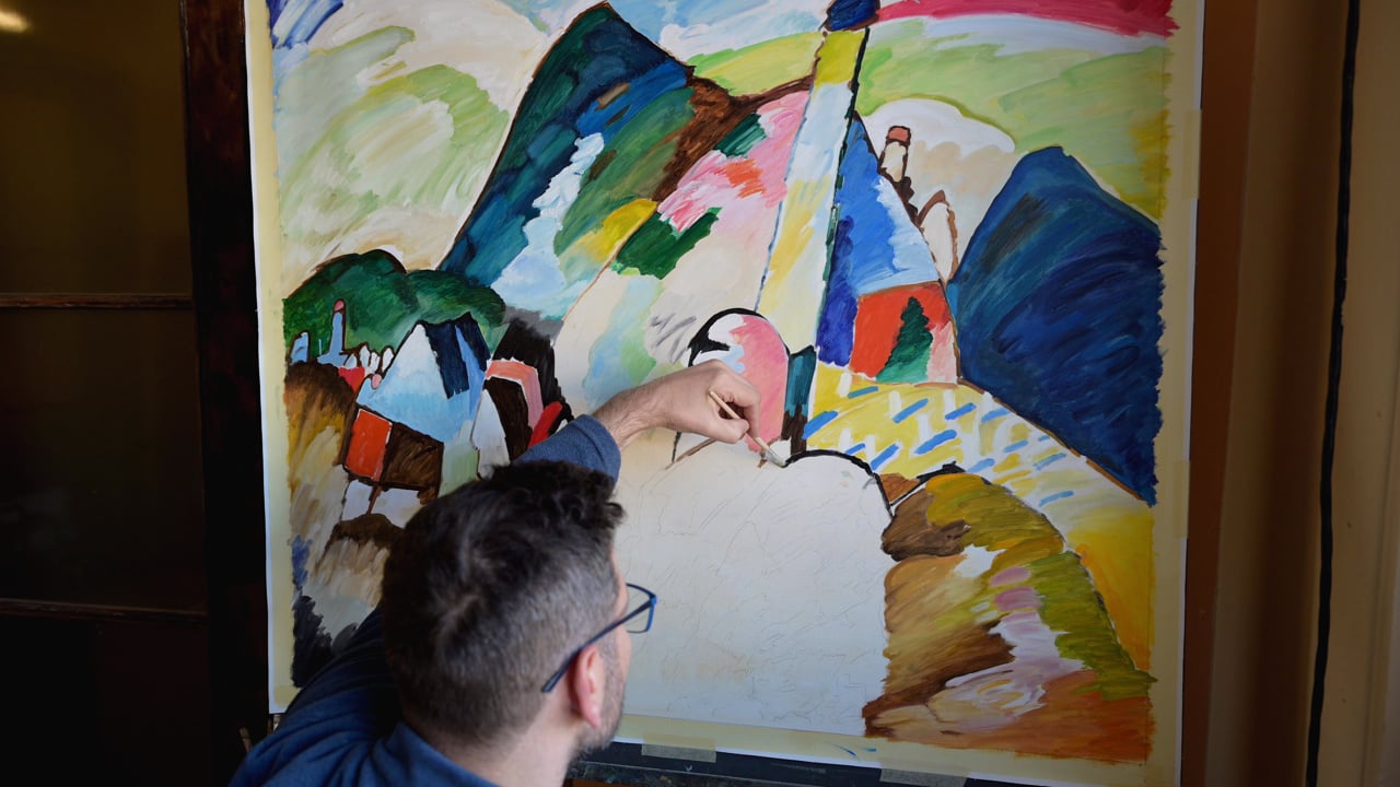 Kandinsky | Murnau with Church II | Painting Reproduction Video by TOPofART
