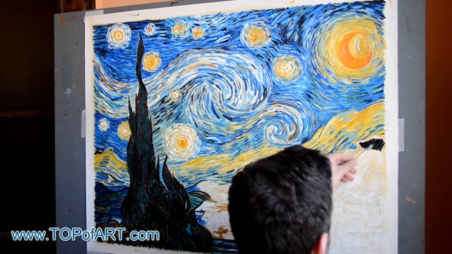 Vincent van Gogh | Sternennacht | Gemälde Reproduktion Video von TOPofART