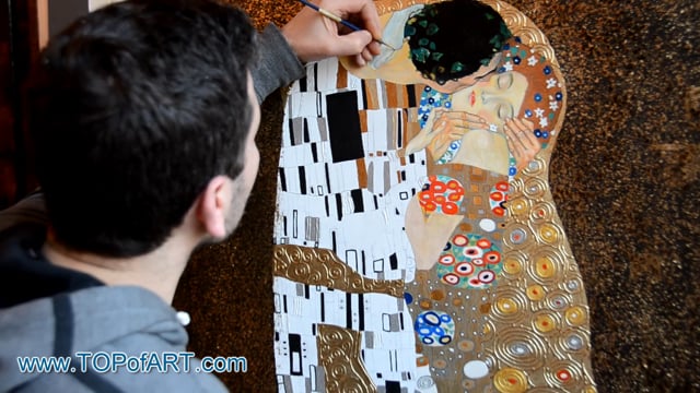 Gustav Klimt | Der Kuss | Gemälde Reproduktion Video von TOPofART