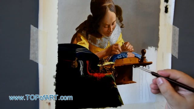 Vermeer | Der Klöppler | Gemälde Reproduktion Video von TOPofART