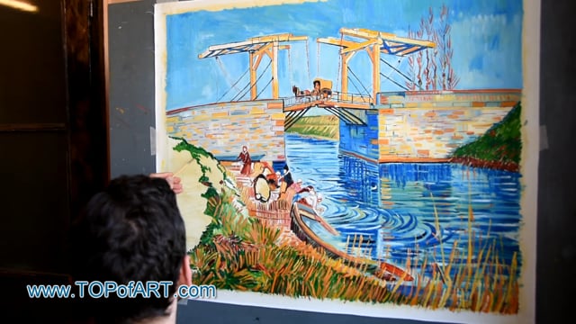 Vincent van Gogh | Die Langlois-Brücke in Arles mit Frauen beim Waschen | Gemälde Reproduktion Video von TOPofART