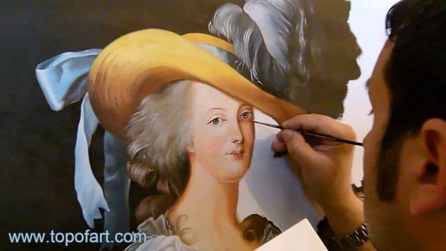 Elisabeth-Louise Vigee Le Brun - Marie-Antoinette en Chemise: A Masterpiece Recreated by TOPofART.com