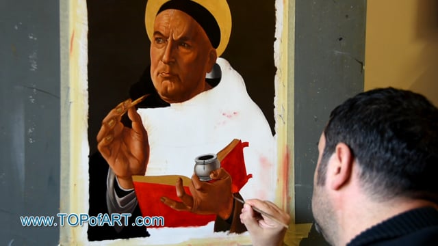 Botticelli | Der heilige Thomas von Aquin | Gemälde Reproduktion Video von TOPofART