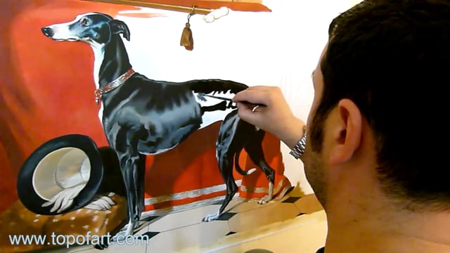 Landseer - Eos, A Favorite Greyhound of Prince Albert: A Masterpiece Recreated by TOPofART.com