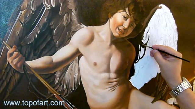Caravaggio - Amor Victorious (Cupid): A Masterpiece Recreated by TOPofART.com