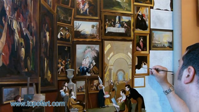 Samuel Morse | Gallery of the Louvre | Painting Reproduction Video by TOPofART