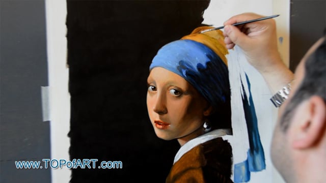 Vermeer - The Girl with a Pearl Earring: A Masterpiece Recreated by TOPofART.com