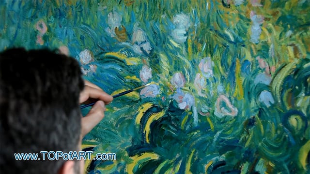 Claude Monet | Irises | Painting Reproduction Video by TOPofART