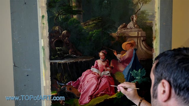 Francois Boucher | The Music Lesson | Painting Reproduction Video by TOPofART
