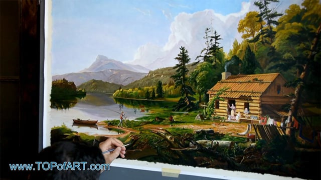 Thomas Cole - Home in the Woods: A Masterpiece Recreated by TOPofART.com