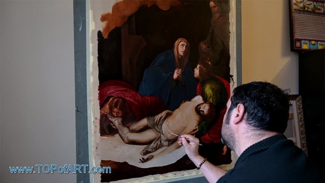 Jusepe de Ribera | Abstieg vom Kreuz | Gemälde Reproduktion Video von TOPofART