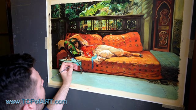Bridgman | The Siesta (Afternoon in Dreams) | Painting Reproduction Video by TOPofART
