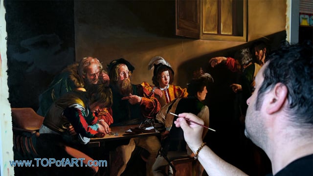 Caravaggio | The Calling of Saint Matthew | Painting Reproduction Video by TOPofART