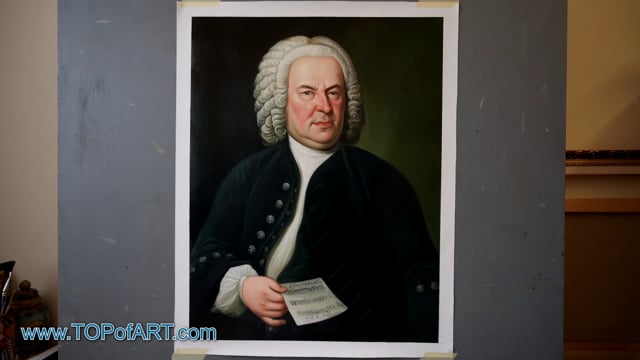Elias Gottlob Haussmann - Portrait of Johann Sebastian Bach: A Masterpiece Recreated by TOPofART.com