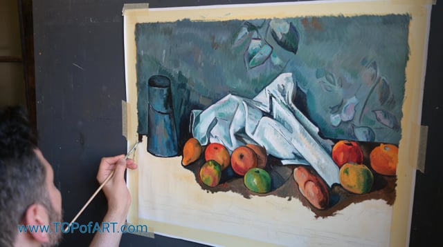 Cezanne | Still Life with Milk Can and Apples | Painting Reproduction Video by TOPofART