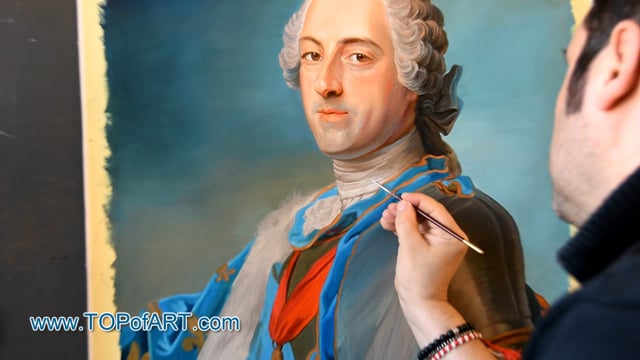 Maurice de La Tour | Portrait of Louis XV of France | Painting Reproduction Video by TOPofART