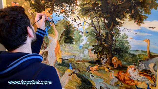 Jan Bruegel the Elder - The Garden of Eden with the Fall of Man: A Masterpiece Recreated by TOPofART.com