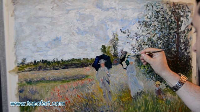 Claude Monet | Promenade near Argenteuil | Painting Reproduction Video by TOPofART