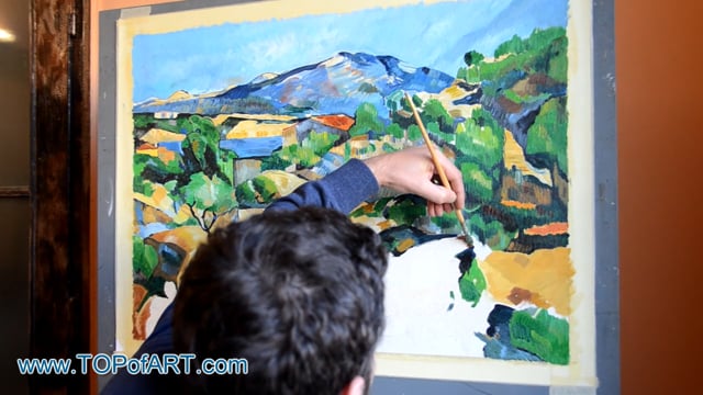 Cezanne - Mountains in Provence (L'Estaque): A Masterpiece Recreated by TOPofART.com
