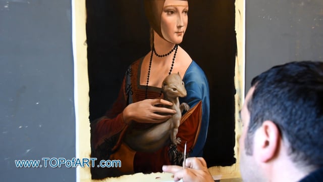 Leonardo | Lady with an Ermine (Cecilia Gallerani) | Painting Reproduction Video by TOPofART