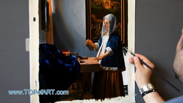 Vermeer | Woman Holding a Balance | Painting Reproduction Video by TOPofART