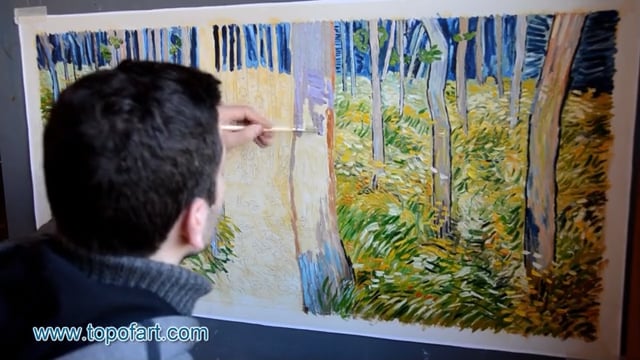 Vincent van Gogh - Undergrowth with Two Figures: A Masterpiece Recreated by TOPofART.com