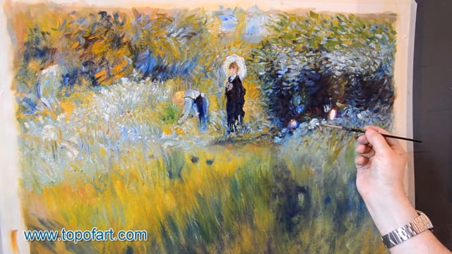 Renoir - Woman with a Parasol in a Garden: A Masterpiece Recreated by TOPofART.com