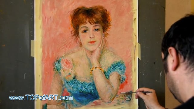 Renoir | Bust of Jeanne Samary (Day-Dreaming) | Painting Reproduction Video by TOPofART
