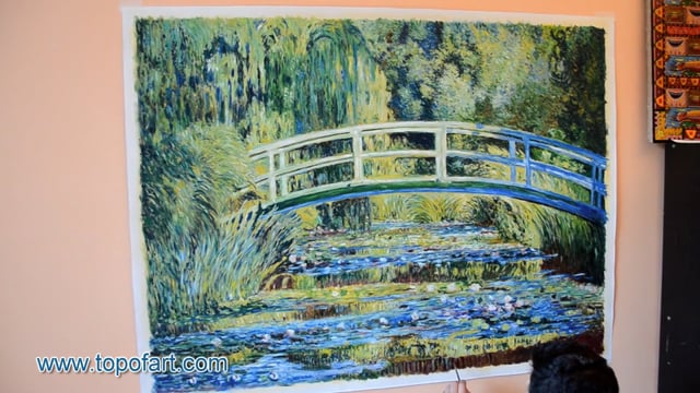 Claude Monet - Water Lily Pond and Japanese Bridge: A Masterpiece Recreated by TOPofART.com