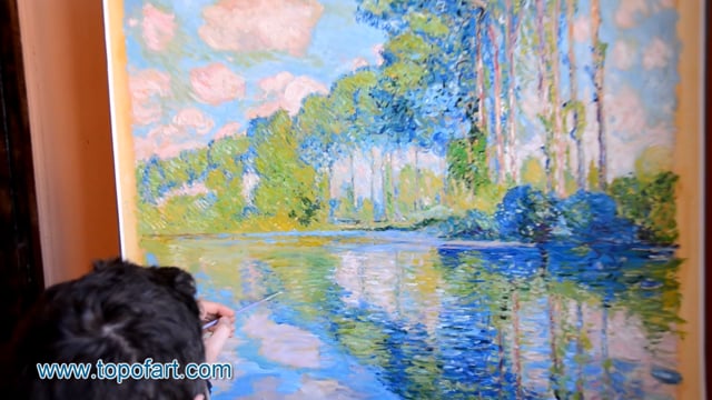 Claude Monet - Poplars on the Epte: A Masterpiece Recreated by TOPofART.com