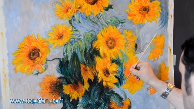 Claude Monet - Bouquet of Sunflowers: A Masterpiece Recreated by TOPofART.com