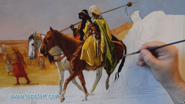 Gerome - Araber durchqueren die Wüste: Ein Meisterwerk, neu geschaffen von TOPofART.com