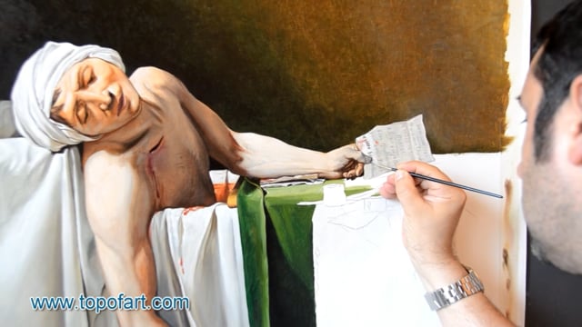 Jacques-Louis David - The Death of Marat: A Masterpiece Recreated by TOPofART.com