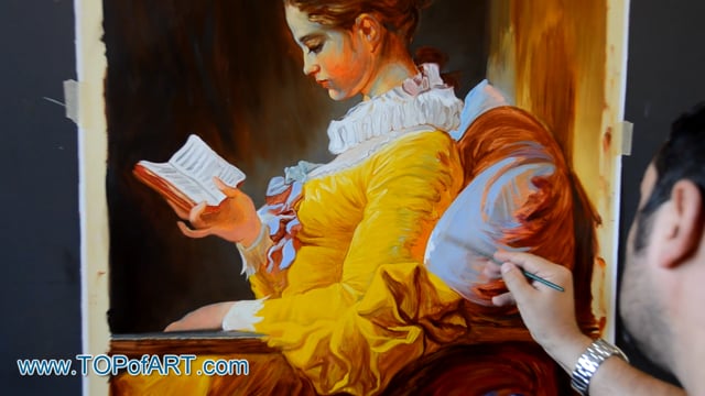 Fragonard | Young Girl Reading | Painting Reproduction Video by TOPofART