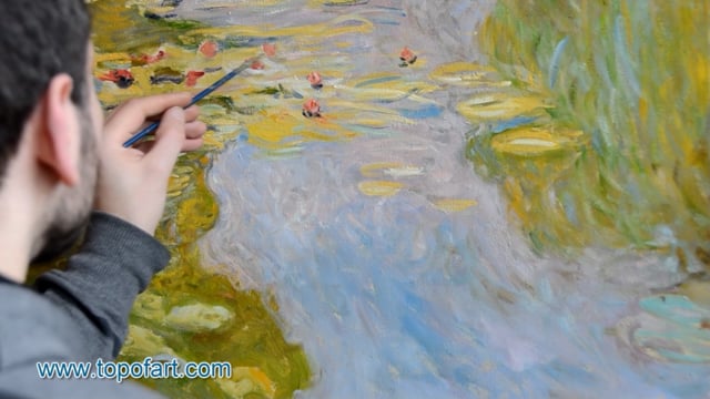 Claude Monet - Water Lilies: A Masterpiece Recreated by TOPofART.com