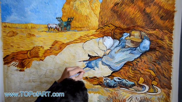 van Gogh | Noon (Rest from Work) | Painting Reproduction Video by TOPofART