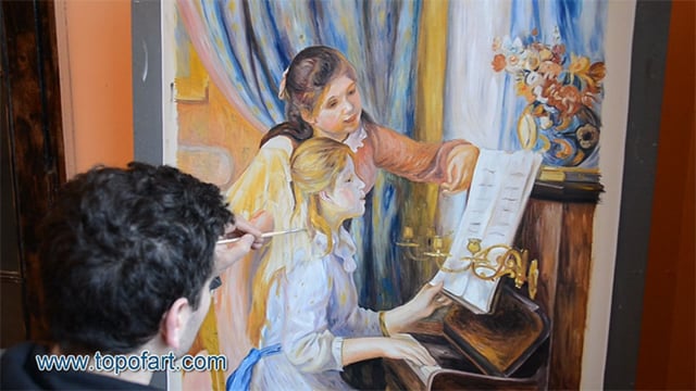 Renoir - Two Young Girls at the Piano: A Masterpiece Recreated by TOPofART.com