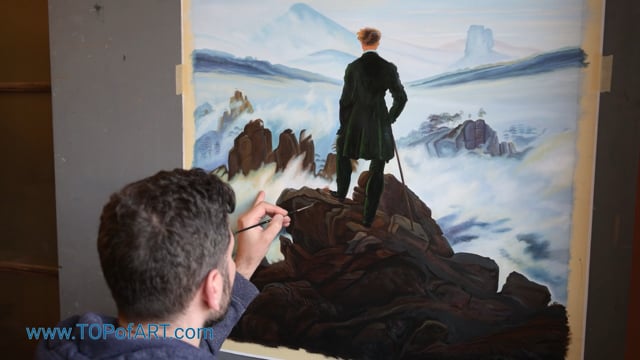 C. D. Friedrich | Der Wanderer über dem Nebelmeer | Gemälde Reproduktion Video von TOPofART