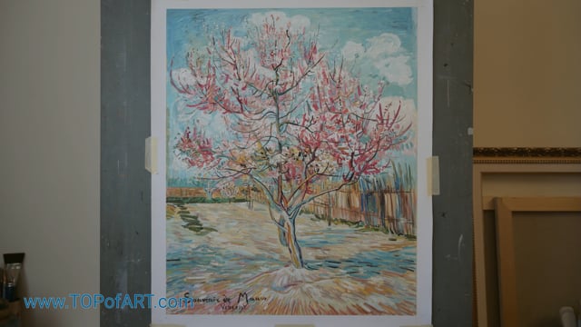Vincent van Gogh - Pink Peach Tree in Blossom (Reminiscence of Mauve): A Masterpiece Recreated by TOPofART.com