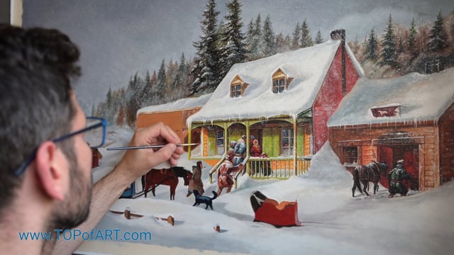 Krieghoff | The Blacksmith Shop | Painting Reproduction Video by TOPofART