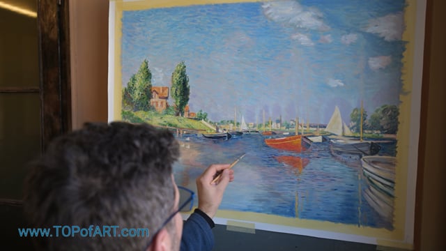 Monet | Red Boats at Argenteuil | Painting Reproduction Video by TOPofART