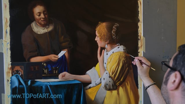 Vermeer | Mistress and Maid | Painting Reproduction Video by TOPofART